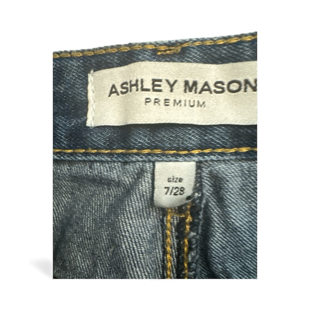 Ashley Mason Wide Leg Blue Denim Jeans w Stars - Picture 4 of 4